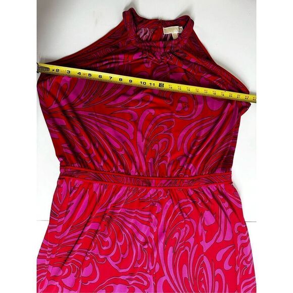 MICHAEL KORS Cynthia Paisley Halter Maxi Dress Radiant Pink Size 1X - Picture 16 of 16